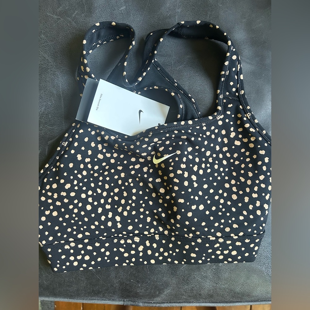 Nike Black and Gold Sports Bra